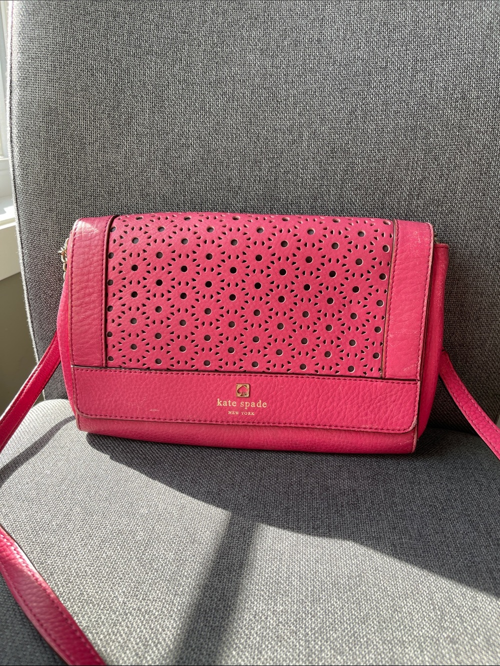 Kate Spade Kari Perri Lane Pink Leather Crossbody Shoulder Bag